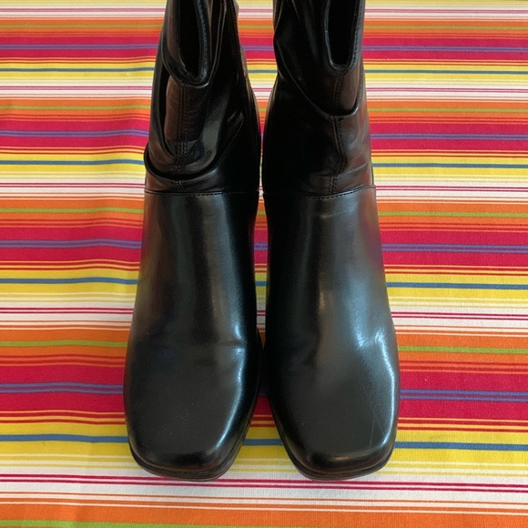 Super Cute Vintage Diba Black Square Toe Platform Boots Sz 8 - Picture 3 of 12